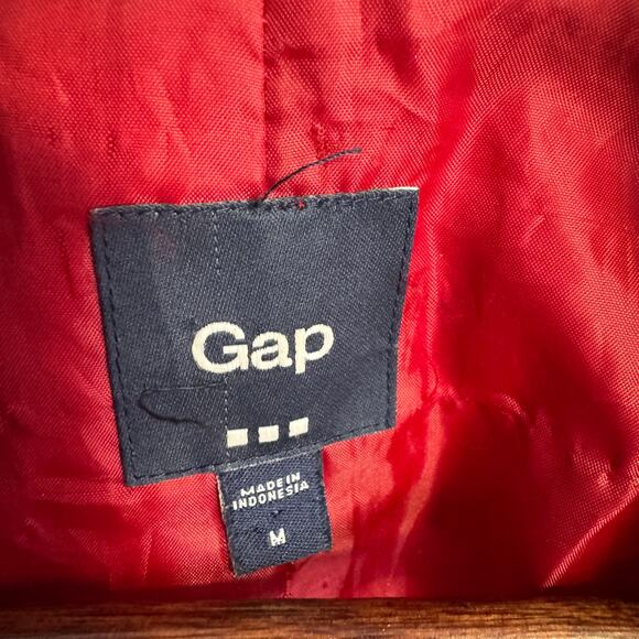 Gap Jacket Size M Red Wool Blend Long Sleeve Button Front  Pockets Warm Winter - Picture 6 of 12